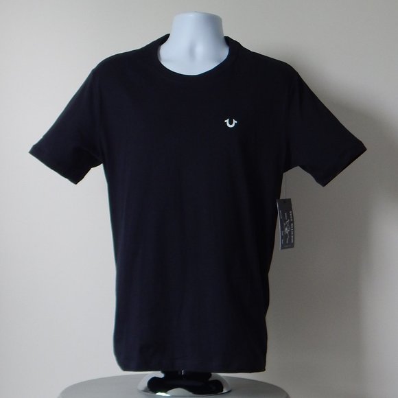 TRUE RELIGION CREW LOGO GRAPHIC BLACK T SHIRT - Picture 1 of 4
